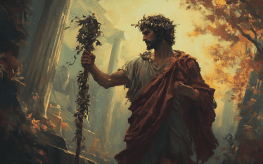 dionysus, greek mythology, mythology, greek, god, greece, fantasy, artwork, painting, myth, staff