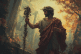dionysus, greek mythology, mythology, greek, god, greece, fantasy, artwork, painting, myth, staff